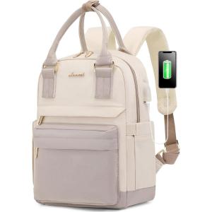 imageLOVEVOOK Mini Backpack for Women Stylish Waterproof Backpack Purse with USB Port Cute Bookbag for College School TravelNude  Beige
