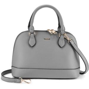 imageLOVEVOOK Purse for Women Small Crossbody Bags Classic Double Zip Top Handle Dome Satchel BagGrey
