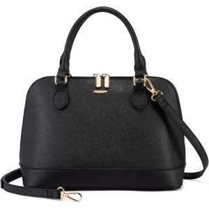 imageLOVEVOOK Purse for Women Small Crossbody Bags Classic Double Zip Top Handle Dome Satchel BagLargeblack