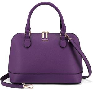 imageLOVEVOOK Purse for Women Small Crossbody Bags Classic Double Zip Top Handle Dome Satchel BagLargepurple