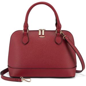 imageLOVEVOOK Purse for Women Small Crossbody Bags Classic Double Zip Top Handle Dome Satchel BagLargered
