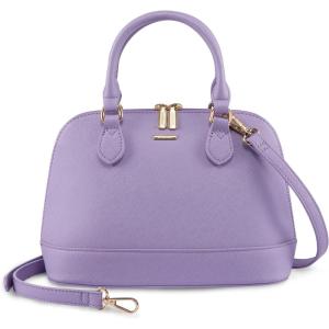imageLOVEVOOK Purse for Women Small Crossbody Bags Classic Double Zip Top Handle Dome Satchel BagLight Purple