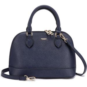 imageLOVEVOOK Purse for Women Small Crossbody Bags Classic Double Zip Top Handle Dome Satchel BagNavy Blue
