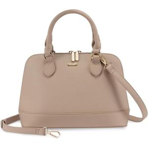 imageLOVEVOOK Purse for Women Small Crossbody Bags Classic Double Zip Top Handle Dome Satchel BagNude