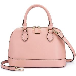 imageLOVEVOOK Purse for Women Small Crossbody Bags Classic Double Zip Top Handle Dome Satchel BagPink