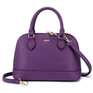 imageLOVEVOOK Purse for Women Small Crossbody Bags Classic Double Zip Top Handle Dome Satchel BagPurple