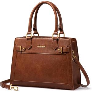 imageLOVEVOOK Purses and Handbags for Women Tote Shoulder Bag Satchel Black Purse and PU Leather Top Handle for ladiesBrowns