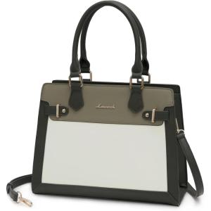 imageLOVEVOOK Purses and Handbags for Women Tote Shoulder Bag Satchel Black Purse and PU Leather Top Handle for ladiesDark Greenlight Greenbeiges