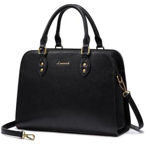 imageLOVEVOOK Purses and Handbags for Women VintageStyle Leather Top Handle Shoulder Bag Satchel Tote Crossbody Purse for LadiesBlack