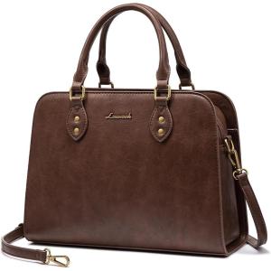 imageLOVEVOOK Purses and Handbags for Women VintageStyle Leather Top Handle Shoulder Bag Satchel Tote Crossbody Purse for LadiesChestnut Brown