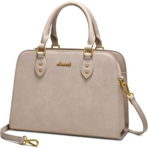 imageLOVEVOOK Purses and Handbags for Women VintageStyle Leather Top Handle Shoulder Bag Satchel Tote Crossbody Purse for LadiesTaupe