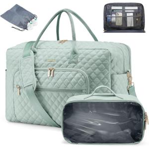 imageLOVEVOOK Travel Duffle Bag  Womens Weekender Carry On Overnight Laptop ampamp Gym Bag With ToiletryShoe Pocket Hospital Labor BagMint Green