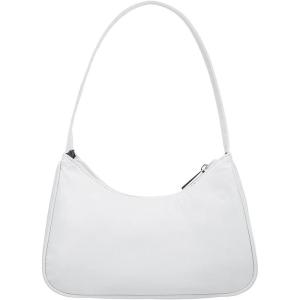imageLoiral Small Purse for Women Retro Classic Tote HandBag Shoulder Bags Clutch Purse2white Nylon