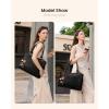 imageLOVEVOOK Laptop Bag for Women Leather Vintage Work Tote Bag Computer Office Teacher Bag with Large Cup HolderBlack