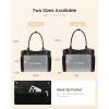 imageLOVEVOOK Laptop Bag for Women Leather Vintage Work Tote Bag Computer Office Teacher Bag with Large Cup HolderBlack