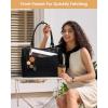 imageLOVEVOOK Laptop Bag for Women Leather Vintage Work Tote Bag Computer Office Teacher Bag with Large Cup HolderBlack