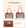 imageLOVEVOOK Laptop Bag for Women Leather Vintage Work Tote Bag Computer Office Teacher Bag with Large Cup HolderBrown