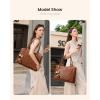 imageLOVEVOOK Laptop Bag for Women Leather Vintage Work Tote Bag Computer Office Teacher Bag with Large Cup HolderBrown