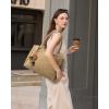imageLOVEVOOK Laptop Bag for Women Leather Vintage Work Tote Bag Computer Office Teacher Bag with Large Cup HolderCamel
