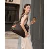 imageLOVEVOOK Laptop Bag for Women Leather Vintage Work Tote Bag Computer Office Teacher Bag with Large Cup HolderDark Coffee
