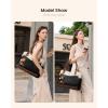 imageLOVEVOOK Laptop Bag for Women Leather Vintage Work Tote Bag Computer Office Teacher Bag with Large Cup HolderMilk Gray