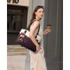 imageLOVEVOOK Laptop Bag for Women Leather Vintage Work Tote Bag Computer Office Teacher Bag with Large Cup HolderPurplebeige