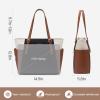imageLOVEVOOK Laptop Tote Bag for Women With Large Cup Holder Leather Work Tote Bag for Women156 Inch Professional Computer Briefcase Business Teacher Commuter Shoulder BagOffice Travel GiftCoffee Color With Black