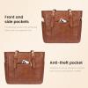 imageLOVEVOOK Laptop Tote Bag for Women With Large Cup Holder Leather Work Tote Bag for Women156 Inch Professional Computer Briefcase Business Teacher Commuter Shoulder BagOffice Travel GiftRetro Brown