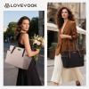 imageLOVEVOOK Laptop Tote Bag for Women With Large Cup Holder Leather Work Tote Bag for Women156 Inch Professional Computer Briefcase Business Teacher Commuter Shoulder BagOffice Travel GiftBlackbrown