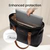 imageLOVEVOOK Laptop Tote Bag for Women With Large Cup Holder Leather Work Tote Bag for Women156 Inch Professional Computer Briefcase Business Teacher Commuter Shoulder BagOffice Travel GiftBlack With Brown