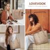 imageLOVEVOOK Laptop Tote Bag for Women With Large Cup Holder Leather Work Tote Bag for Women156 Inch Professional Computer Briefcase Business Teacher Commuter Shoulder BagOffice Travel GiftKhaki