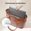 imageLOVEVOOK Laptop Tote Bag for Women With Large Cup Holder Leather Work Tote Bag for Women156 Inch Professional Computer Briefcase Business Teacher Commuter Shoulder BagOffice Travel GiftRetro Brown
