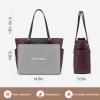 imageLOVEVOOK Laptop Tote Bag for Women With Large Cup Holder Leather Work Tote Bag for Women156 Inch Professional Computer Briefcase Business Teacher Commuter Shoulder BagOffice Travel GiftPurpleblack