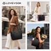 imageLOVEVOOK Laptop Tote Bag for Women With Large Cup Holder Leather Work Tote Bag for Women156 Inch Professional Computer Briefcase Business Teacher Commuter Shoulder BagOffice Travel GiftPurpleblack