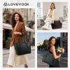 imageLOVEVOOK Laptop Tote Bag for Women With Large Cup Holder Leather Work Tote Bag for Women156 Inch Professional Computer Briefcase Business Teacher Commuter Shoulder BagOffice Travel GiftCoffee Color With Black