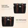 imageLOVEVOOK Laptop Tote Bag for Women With Large Cup Holder Leather Work Tote Bag for Women156 Inch Professional Computer Briefcase Business Teacher Commuter Shoulder BagOffice Travel GiftBlack With Brown