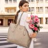imageLOVEVOOK Laptop Tote Bag for Women With Large Cup Holder Leather Work Tote Bag for Women156 Inch Professional Computer Briefcase Business Teacher Commuter Shoulder BagOffice Travel GiftKhaki