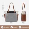 imageLOVEVOOK Laptop Tote Bag for Women With Large Cup Holder Leather Work Tote Bag for Women156 Inch Professional Computer Briefcase Business Teacher Commuter Shoulder BagOffice Travel GiftCoffee Color With Black