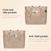 imageLOVEVOOK Laptop Tote Bag for Women With Large Cup Holder Leather Work Tote Bag for Women156 Inch Professional Computer Briefcase Business Teacher Commuter Shoulder BagOffice Travel GiftKhaki