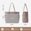 imageLOVEVOOK Laptop Tote Bag for Women With Large Cup Holder Leather Work Tote Bag for Women156 Inch Professional Computer Briefcase Business Teacher Commuter Shoulder BagOffice Travel GiftNude Color