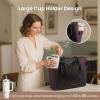 imageLOVEVOOK Laptop Tote Bag for Women With Large Cup Holder Leather Work Tote Bag for Women156 Inch Professional Computer Briefcase Business Teacher Commuter Shoulder BagOffice Travel GiftPurpleblack