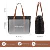imageLOVEVOOK Laptop Tote Bag for Women With Large Cup Holder Leather Work Tote Bag for Women156 Inch Professional Computer Briefcase Business Teacher Commuter Shoulder BagOffice Travel GiftBlack With Brown