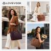 imageLOVEVOOK Laptop Tote Bag for Women With Large Cup Holder Leather Work Tote Bag for Women156 Inch Professional Computer Briefcase Business Teacher Commuter Shoulder BagOffice Travel GiftVintage Brown