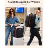 imageLOVEVOOK Travel Backpack for Women 45L Expandable Large Carry On Backpack Personal Item Travel Bag Flight Approved Business Weekender Overnight Essentials Waterproof Back Pack Fit 17 Inch LaptopOlive Greenblack