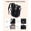 imageLOVEVOOK Travel Backpack for Women 45L Expandable Large Carry On Backpack Personal Item Travel Bag Flight Approved Business Weekender Overnight Essentials Waterproof Back Pack Fit 17 Inch LaptopBlack