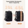 imageLOVEVOOK Travel Backpack for Women 45L Expandable Large Carry On Backpack Personal Item Travel Bag Flight Approved Business Weekender Overnight Essentials Waterproof Back Pack Fit 17 Inch LaptopBlack