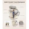 imageLOVEVOOK Travel Backpack for Women amp Men 25L Airline Approved Personal Item Carry On Backpack Lightweight with 2 Packing Cubes Waterproof Daypack for Work Gym amp Weekend Travel Slate GreenBlackKhakibeige