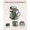 imageLOVEVOOK Travel Backpack for Women amp Men 25L Airline Approved Personal Item Carry On Backpack Lightweight with 2 Packing Cubes Waterproof Daypack for Work Gym amp Weekend Travel Slate GreenBlackSlate Greenblack
