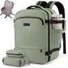 imageLOVEVOOK Travel Backpack for Women 45L Expandable Large Carry On Backpack Personal Item Travel Bag Flight Approved Business Weekender Overnight Essentials Waterproof Back Pack Fit 17 Inch LaptopOlive Greenblack