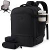 imageLOVEVOOK Travel Backpack for Women 45L Expandable Large Carry On Backpack Personal Item Travel Bag Flight Approved Business Weekender Overnight Essentials Waterproof Back Pack Fit 17 Inch LaptopBlack